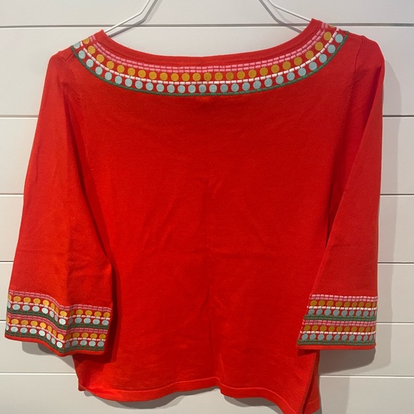 Boden Monmouth Embroidered Jumper - Colorful Vibrant Orange Sweater - NWT - Picture 6 of 6